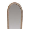 64 Inch Tall Adjustable Floor Mirror with Oval Carved Wood Frame and Metal Stand Brown By The Urban Port UPT-250428