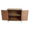 Wooden Storage Cabinet with 2 Doors and Floral Mirror Trim Brown By The Urban Port UPT-250433