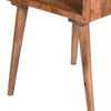 24 Inch Farmhouse Wooden Square End Table with Open Compartment Oak Brown By The Urban Port UPT-250803