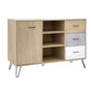 Buffet Cabinet with Wooden Frame and 3 Drawers Oak Brown By The Urban Port UPT-262095