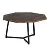 35 28 Inch 2 Piece Nesting Coffee Table Set Octagon Top Mango Wood Brown and Black By The Urban Port UPT-262386