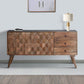 Ero 55 Inch Sideboard Buffet Cabinet 2 Honeycomb Inlaid Doors Mango Wood Natural Brown By The Urban Port UPT-262391