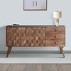 Ero 55 Inch Sideboard Buffet Cabinet 2 Honeycomb Inlaid Doors Mango Wood Natural Brown By The Urban Port UPT-262391