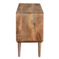 Ero 55 Inch Sideboard Buffet Cabinet 2 Honeycomb Inlaid Doors Mango Wood Natural Brown By The Urban Port UPT-262391