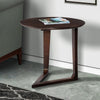 Mango Wood Round Side Table with and Cantilever Base Brown By The Urban Port UPT-262411