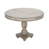 42 Inch Handcrafted Mango Wood Dining Table with Pedestal Base Round Molded Top Washed White By The Urban Port UPT-262414