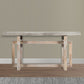 59 Inch Artisan Crafted Farmhouse Console Table with Geometric Interlocked Base Rustic Light Brown By The Urban Port UPT-262415