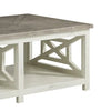 Wooden Rectangle Coffee Table with X Shape Side Panels White and Brown By The Urban Port UPT-262890