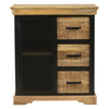 Home Office Cabinet with 3 Drawers and Metal Frame Oak Brown and Black By The Urban Port UPT-263261