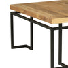 Square Coffee Table with Wooden Top and Geometric Frame Brown and Black By The Urban Port UPT-263264