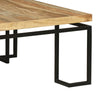 Square Coffee Table with Wooden Top and Geometric Frame Brown and Black By The Urban Port UPT-263264