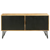 TV Entertainment Unit with 2 Doors and Wooden Frame Oak Brown and Black By The Urban Port UPT-263268