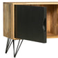 TV Entertainment Unit with 2 Doors and Wooden Frame Oak Brown and Black By The Urban Port UPT-263268