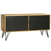 TV Entertainment Unit with 2 Doors and Wooden Frame Oak Brown and Black By The Urban Port UPT-263268