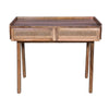 Mango Wood Farmhouse Writing Desk with 2 Drawers and Wooden Frame Oak Brown By The Urban Port UPT-263594