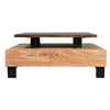 Farmhouse Coffee Table with 2 Drawers and Open Bottom Shelf Brown and Black By The Urban Port UPT-263760