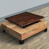 Farmhouse Coffee Table with 2 Drawers and Open Bottom Shelf Brown and Black By The Urban Port UPT-263760