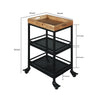 Industrial Serving Cart with 3 Tier Storage and Metal Frame Brown and Black By The Urban Port UPT-263767