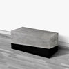 45 Inch Rectangular Mango Wood Coffee Table Iron Base Washed White and Black By The Urban Port UPT-263774