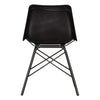 20 Inch Genuine Leather Accent Chair Diamond Stitched Metal Frame Black By The Urban Port UPT-263782