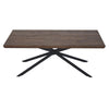 Rectangular Wooden Coffee Table with Boomerang Legs Natural Brown Sonoma and Black By The Urban Port UPT-266256