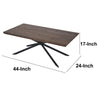 Rectangular Wooden Coffee Table with Boomerang Legs Natural Brown Sonoma and Black By The Urban Port UPT-266256