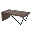 Rectangular Wooden Coffee Table with V Shape Legs Natural Brown Sonoma and Black By The Urban Port UPT-266258