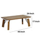 Rectangular Wooden Coffee Table with Block Legs Natural Brown By The Urban Port UPT-266259