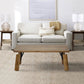 Rectangular Wooden Coffee Table with Block Legs, Natural Brown By The Urban Port