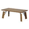 Rectangular Wooden Coffee Table with Block Legs Natural Brown By The Urban Port UPT-266259