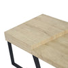 Rectangular Wooden Coffee Table with Metal Frame Oak Brown and Black By The Urban Port UPT-266260