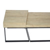 Rectangular Wooden Coffee Table with Metal Frame Oak Brown and Black By The Urban Port UPT-266260