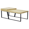 Rectangular Wooden Coffee Table with Metal Frame Oak Brown and Black By The Urban Port UPT-266260