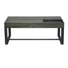 Rectangular Wooden Coffee Table with Hidden Storage and Metal Sled Base Gray and Black By The Urban Port UPT-266261