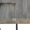 Rectangular Wooden Coffee Table with Hidden Storage and Metal Sled Base Gray and Black By The Urban Port UPT-266261