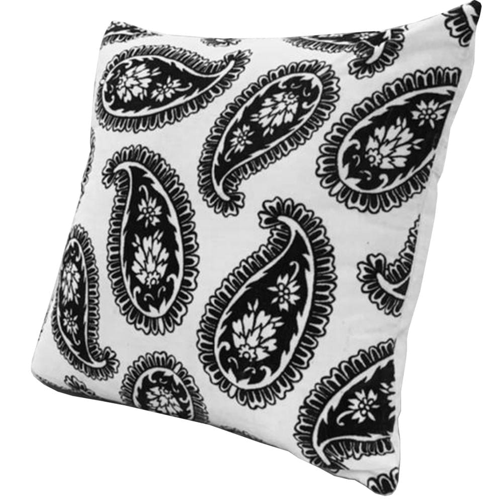 20 x 20 Square Accent Throw Pillow Paisley Print With Filler Black White By The Urban Port UPT-266360