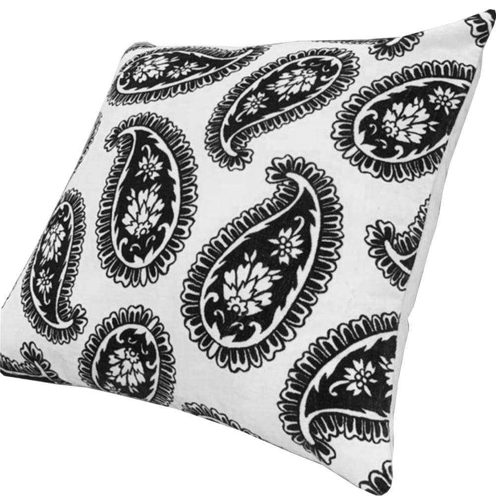 20 x 20 Square Accent Throw Pillow Paisley Print With Filler Black White By The Urban Port UPT-266360