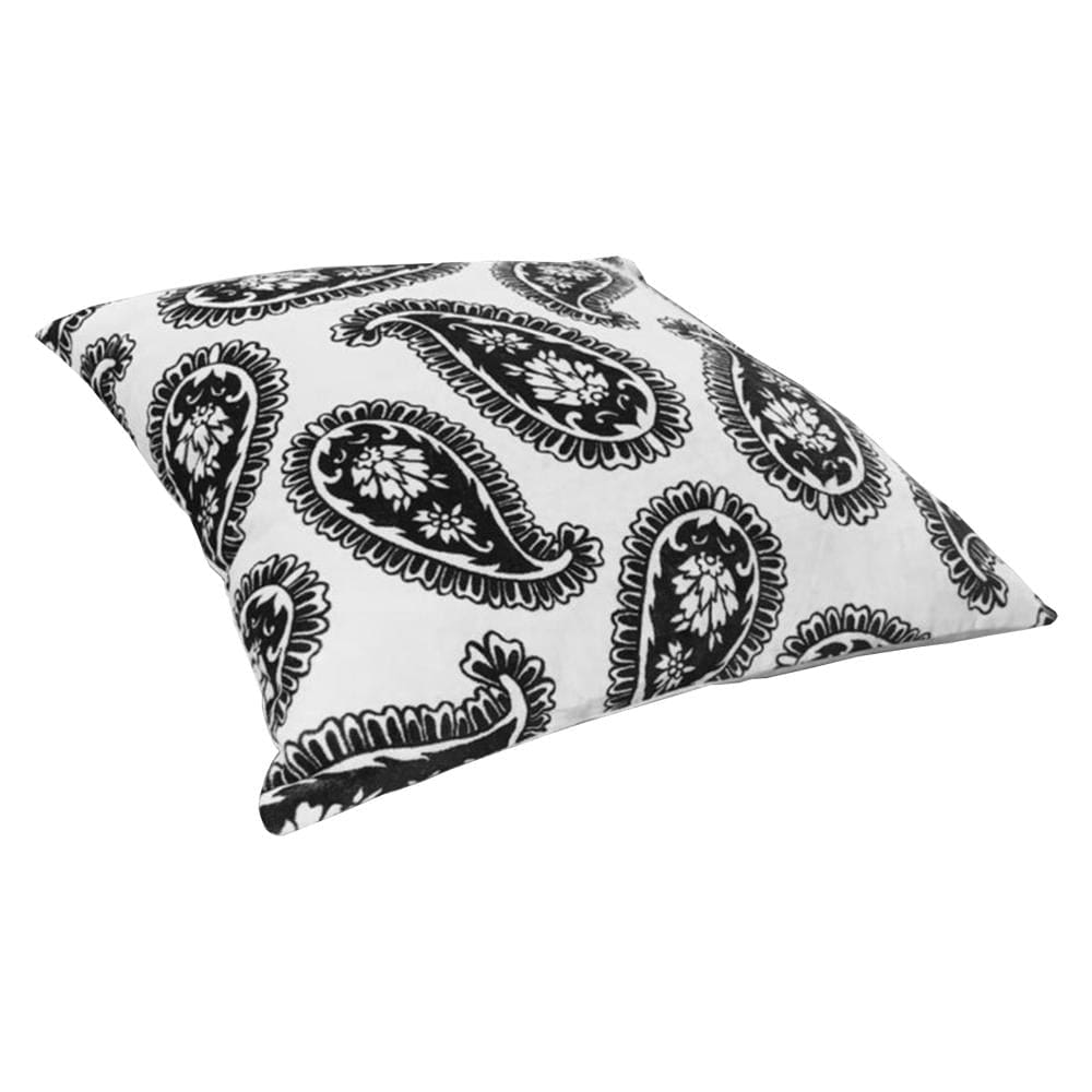 20 x 20 Square Accent Throw Pillow Paisley Print With Filler Black White By The Urban Port UPT-266360