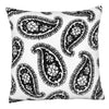 20 x 20 Square Accent Throw Pillow, Paisley Print, With Filler, Black, White By The Urban Port