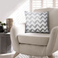 20 x 20 Modern Square Cotton Accent Throw Pillow Simple Chevron Pattern Gray White By The Urban Port UPT-266363