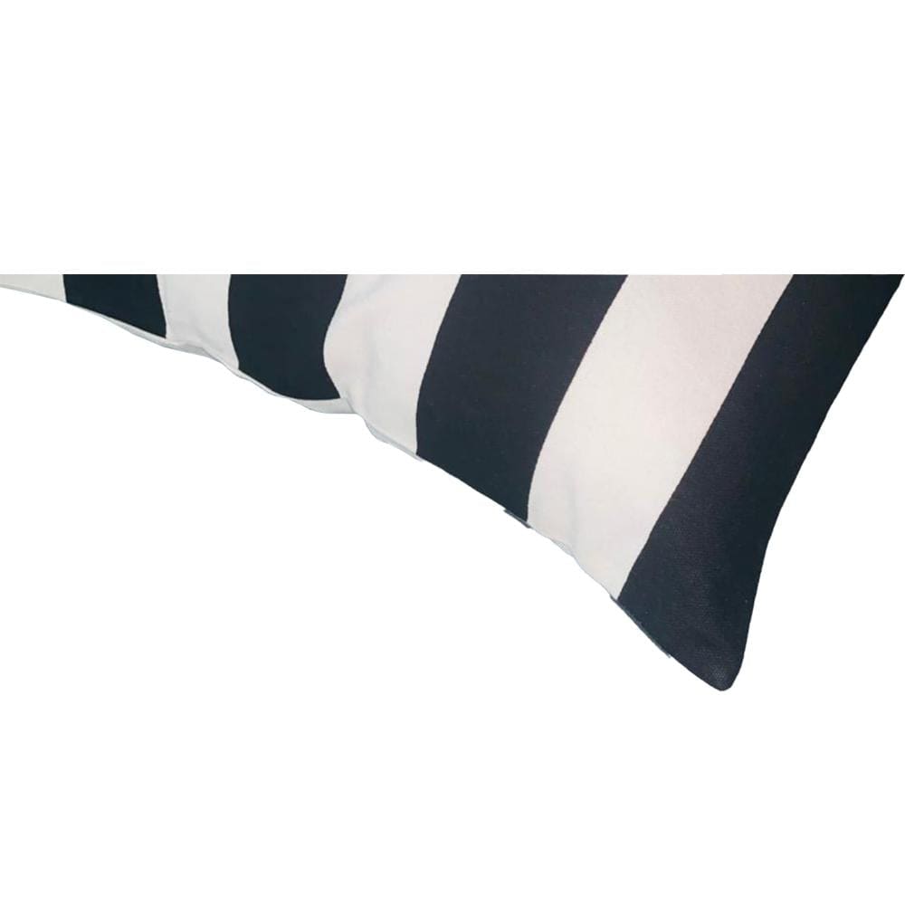 20 x 20 Modern Square Cotton Accent Throw Pillow Classic Block Stripes Black White By The Urban Port UPT-266365