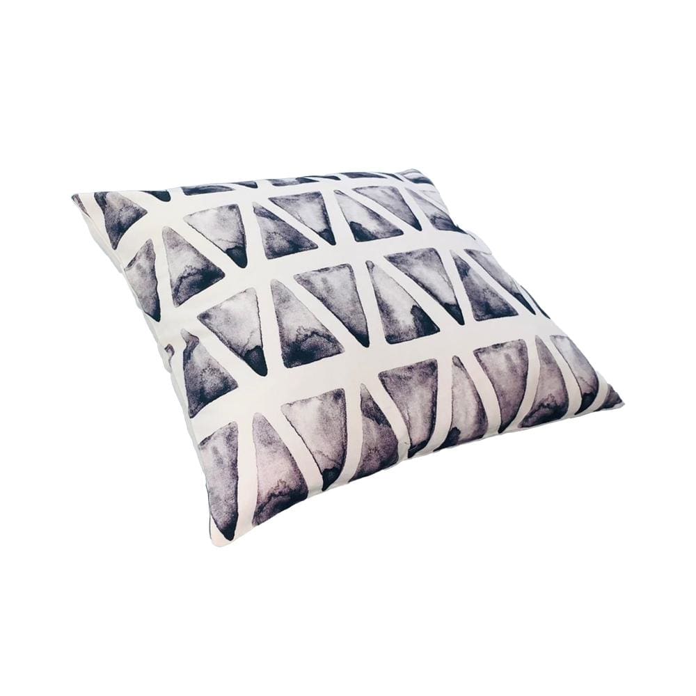 20 x 20 Modern Square Cotton Accent Throw Pillow Triangular Pattern Gray White By The Urban Port UPT-266366