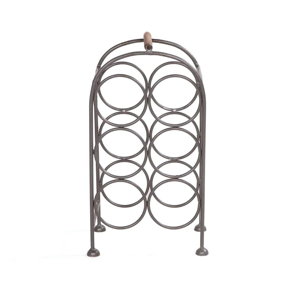 20 Inch Industrial Wine Rack Holder Arched Iron Frame 6 Bottle Storage Gunmetal Gray By The Urban Port UPT-266372