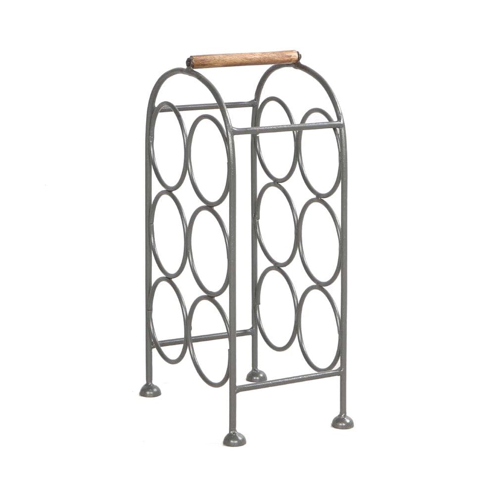 20 Inch Industrial Wine Rack Holder Arched Iron Frame 6 Bottle Storage Gunmetal Gray By The Urban Port UPT-266372