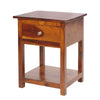 22.5 Inch Acacia Wood Rectangular End Side Table 1 Drawer Open Shelf Walnut Brown By The Urban Port UPT-266376