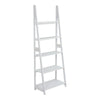 70 Inch Solid Wood Ladder Bookshelf 5 Tier Storage A Shape Frame White By The Urban Port UPT-266386