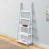 70 Inch Solid Wood Ladder Bookshelf 5 Tier Storage A Shape Frame White By The Urban Port UPT-266386