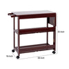 38 Inch Rubberwood Kitchen Cart Knife Holder Folding Frame 2 Open Shelves Brown By The Urban Port UPT-266389