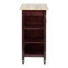 Wooden Rectangular Kitchen Cart with 1 Door and Open Compartments Espresso Brown By The Urban Port UPT-266390