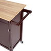 Wooden Rectangular Kitchen Cart with 1 Door and Open Compartments Espresso Brown By The Urban Port UPT-266390